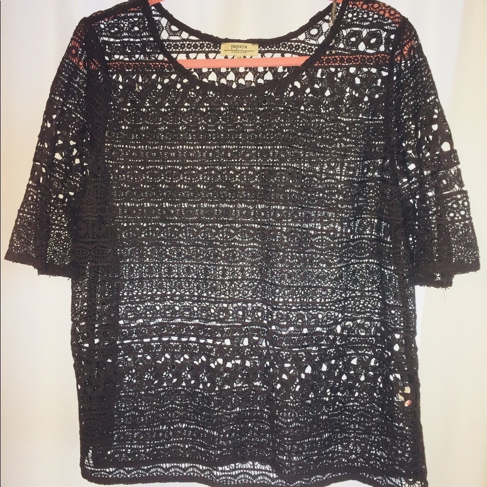Brown lace top